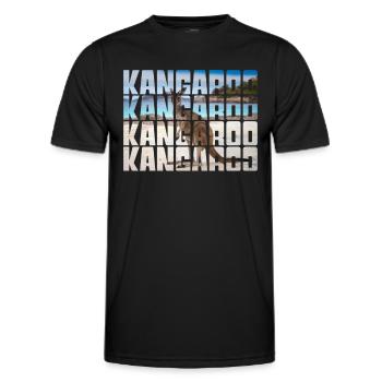 Kangaroo - Men's Functional T-Shirt - black - Front - AI Model Male 178 dark (178cm)