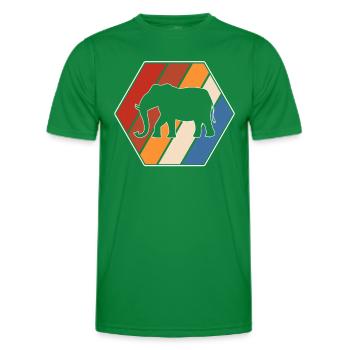 Elefant Retro - Männer Funktions-T-Shirt - Kelly Green - Vorne - AI Model Male 178 dark (178cm)
