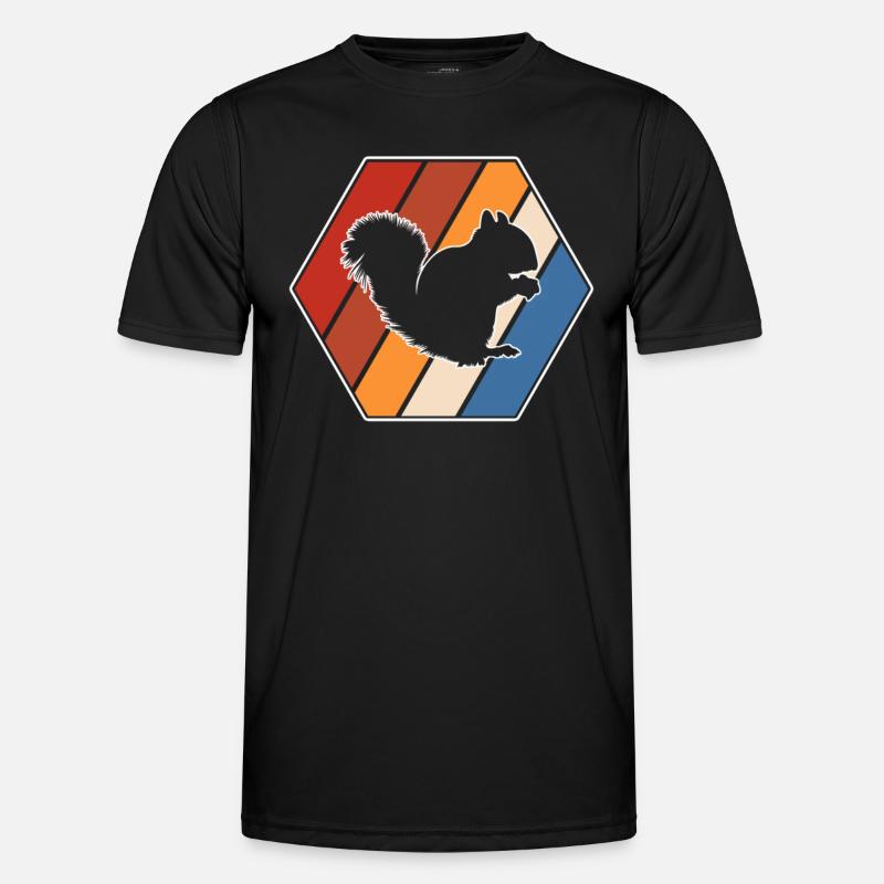 Eichhörnchen Retro - Männer Funktions-T-Shirt - Schwarz