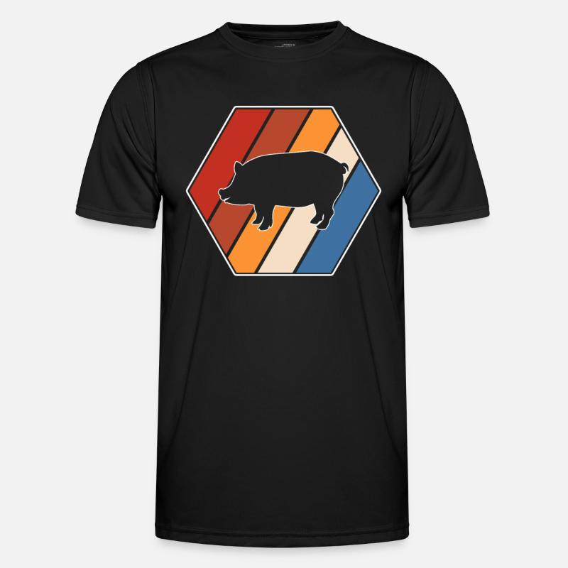 Pig Retro - Men's Functional T-Shirt - black