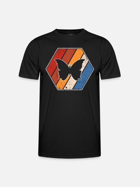 Papillon Rétro - T-shirt sport Homme - noir