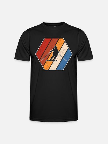 Ski Retro - Männer Funktions-T-Shirt - Schwarz