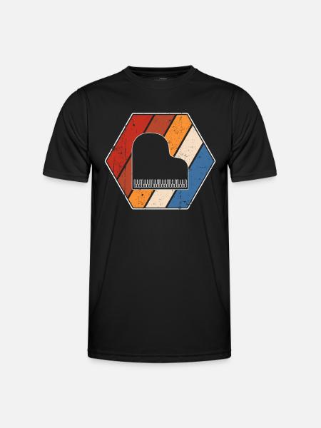 Piano Rétro - T-shirt sport Homme - noir
