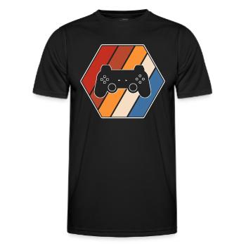 Gaming Retro - Men's Functional T-Shirt - black - Front - AI Model Male 178 dark (178cm)