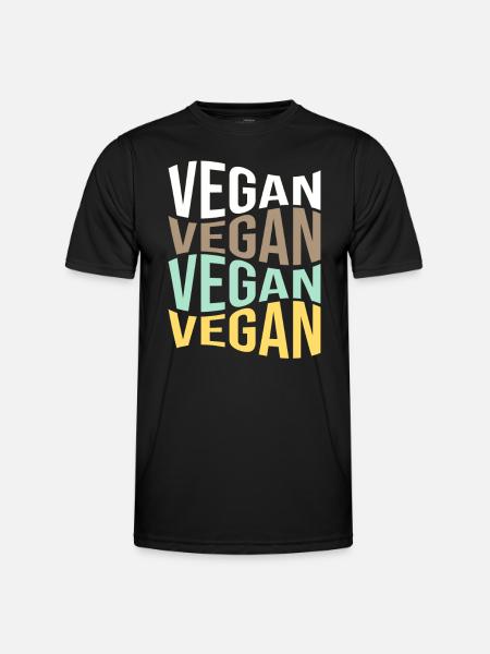 végétalien - T-shirt sport Homme - noir
