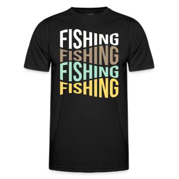 Pêche - T-shirt sport Homme - noir - Devant - AI Model Male 178 dark (178cm)