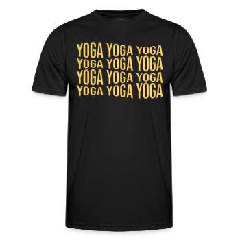 Yoga - T-shirt sport Homme - noir - Devant - AI Model Male 178 dark (178cm)