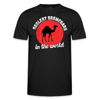 Cool dromedary saying - Men's Functional T-Shirt - black - Front - AI Model Male 178 dark (178cm)