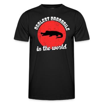 Cool crocodile saying - Men's Functional T-Shirt - black - Front - AI Model Male 178 dark (178cm)