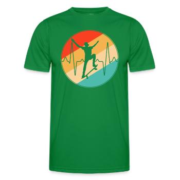 skaten retro Herzschlag - Männer Funktions-T-Shirt - Kelly Green - Vorne - AI Model Male 178 dark (178cm)