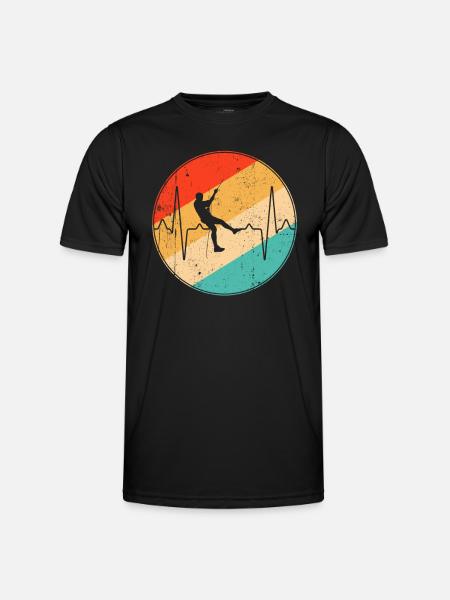 Climbing retro heartbeat - Men's Functional T-Shirt - black