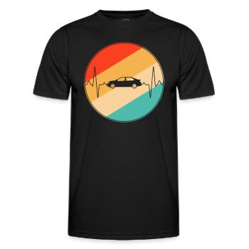 Car Retro Heartbeat - Men's Functional T-Shirt - black - Front - AI Model Male 178 dark (178cm)