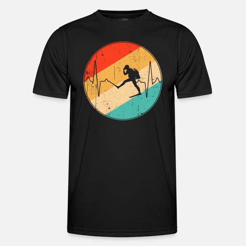Diving Retro Heartbeat - Men's Functional T-Shirt - black