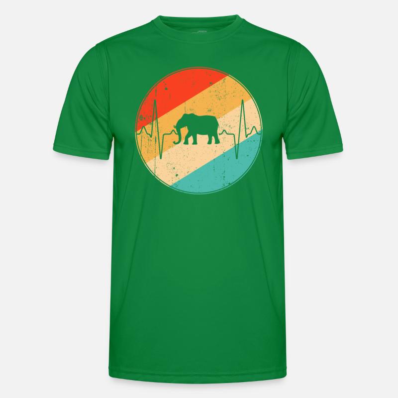 Elefant Retro Herzschlag Männer Funktions-T-Shirt