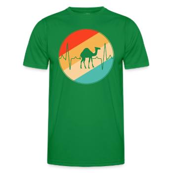 Rétro Heartbeat dromadaire - T-shirt sport Homme - vert - Devant - AI Model Male 178 dark (178cm)
