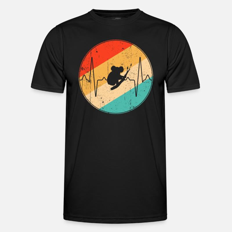 Koala Retro Herzschlag - Männer Funktions-T-Shirt - Schwarz