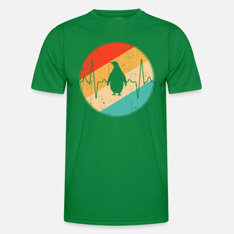 Pinguin Retro Herzschlag Männer Funktions-T-Shirt