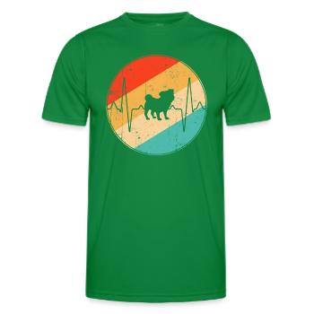 Pug Retro Heartbeat - T-shirt sport Homme - vert - Devant - AI Model Male 178 dark (178cm)