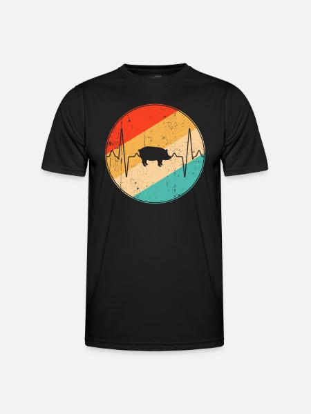 Turtle Retro Heartbeat - Men's Functional T-Shirt - black