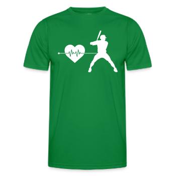 Battements de cœur de baseball - T-shirt sport Homme - vert - Devant - AI Model Male 178 dark (178cm)