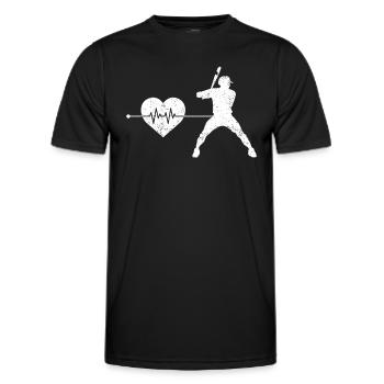 Battements de cœur de baseball - T-shirt sport Homme - noir - Devant - AI Model Male 178 dark (178cm)