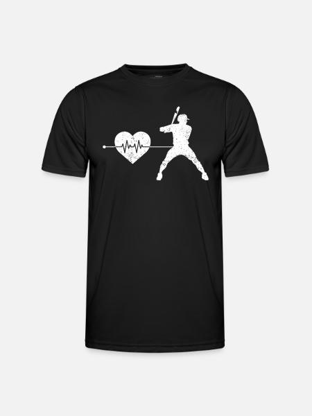 Baseball heartbeat - Men's Functional T-Shirt - black