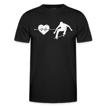 Skater Skate Heartbeat - T-shirt sport Homme - noir - Devant - AI Model Male 178 dark (178cm)