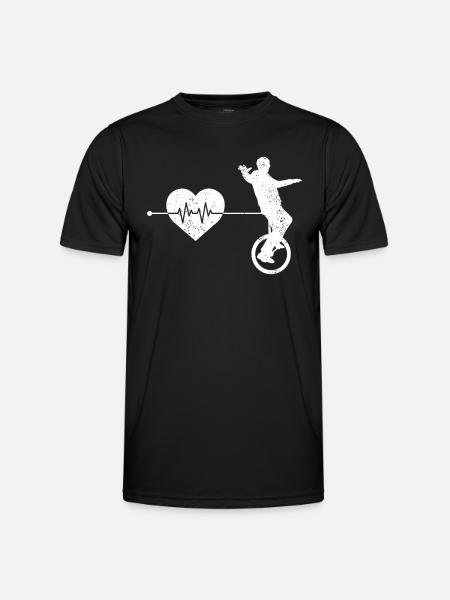 Unicycle heartbeat - Men's Functional T-Shirt - black