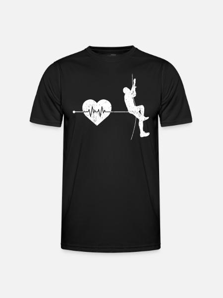 Climbing heartbeat - Men's Functional T-Shirt - black