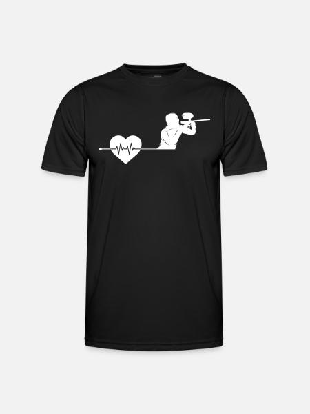 Paintball heartbeat - Men's Functional T-Shirt - black