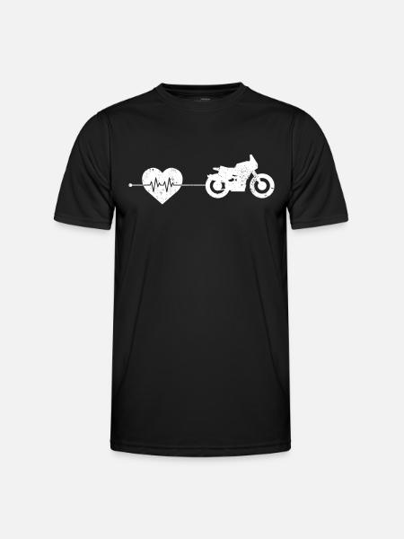 Motorcycle Heartbeat - Men's Functional T-Shirt - black