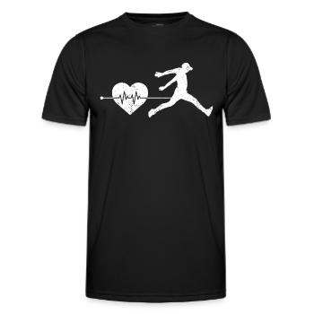 Battement de cœur Parkour - T-shirt sport Homme - noir - Devant - AI Model Male 178 dark (178cm)