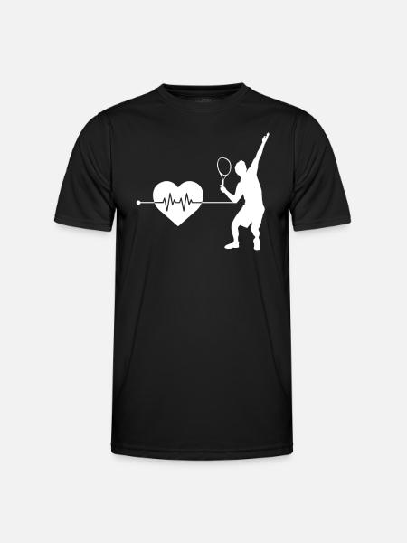 Tennis heartbeat - Men's Functional T-Shirt - black