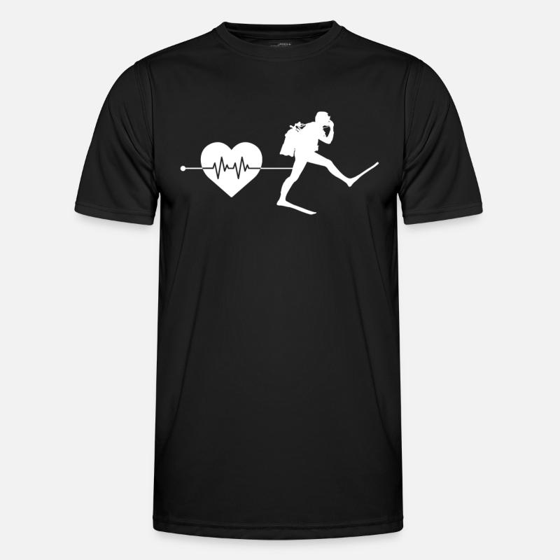 Diving heartbeat - Men's Functional T-Shirt - black