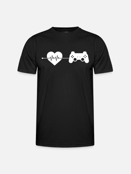 Gaming heartbeat - Men's Functional T-Shirt - black
