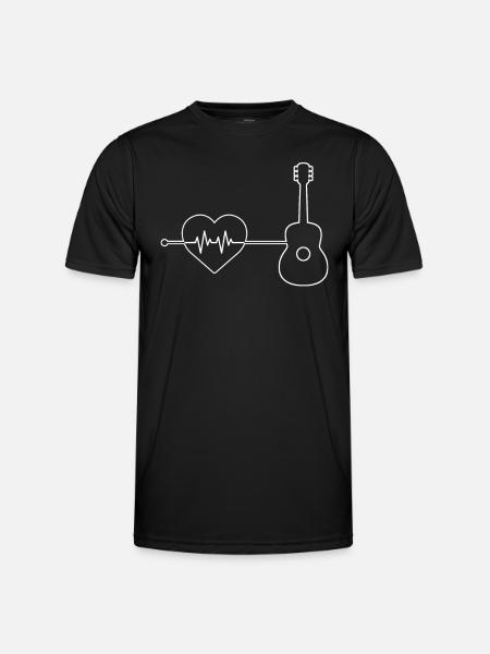 Guitar heartbeat - Men's Functional T-Shirt - black
