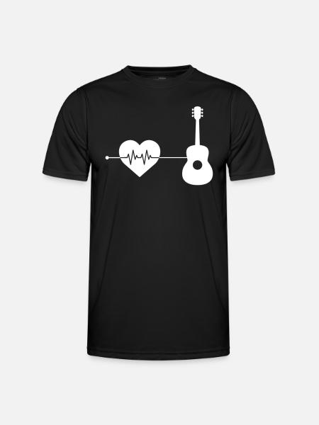 Guitar heartbeat - Men's Functional T-Shirt - black