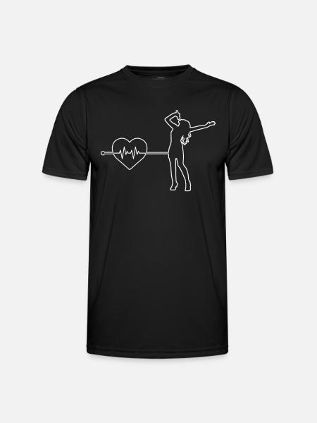 Singing heartbeat - Men's Functional T-Shirt - black