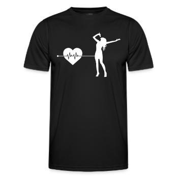 Singing heartbeat - Men's Functional T-Shirt - black - Front - AI Model Male 178 dark (178cm)