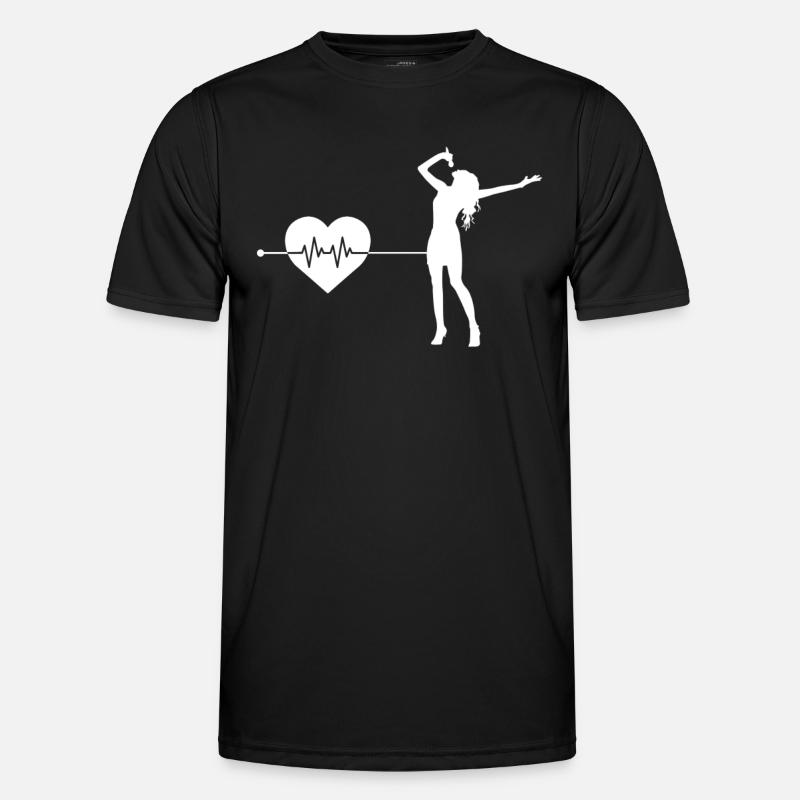 Singing heartbeat - Men's Functional T-Shirt - black