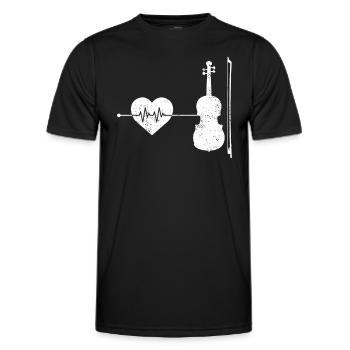Violin Violin Heartbeat - Men's Functional T-Shirt - black - Front - AI Model Male 178 dark (178cm)