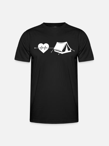 Motorhome heartbeat - Men's Functional T-Shirt - black