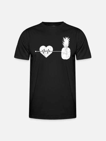 Ananas Herzschlag - Männer Funktions-T-Shirt - Schwarz