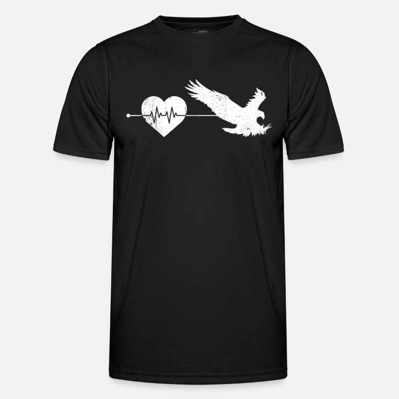 Eagle heartbeat - Men's Functional T-Shirt - black