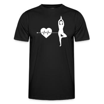 Rythme cardiaque de yoga - T-shirt sport Homme - noir - Devant - AI Model Male 178 dark (178cm)