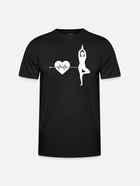 Yoga heartbeat - Men's Functional T-Shirt - black