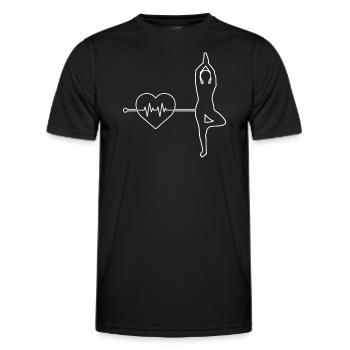 Yoga heartbeat - Men's Functional T-Shirt - black - Front - AI Model Male 178 dark (178cm)