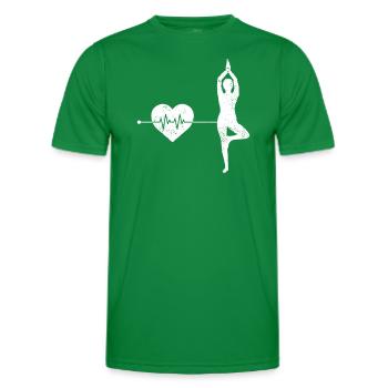 Rythme cardiaque de yoga - T-shirt sport Homme - vert - Devant - AI Model Male 178 dark (178cm)
