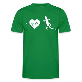 Eidechse Herzschlag - Männer Funktions-T-Shirt - Kelly Green - Vorne - AI Model Male 178 dark (178cm)
