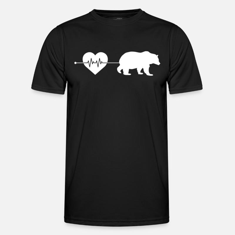 Bear heartbeat - Men's Functional T-Shirt - black